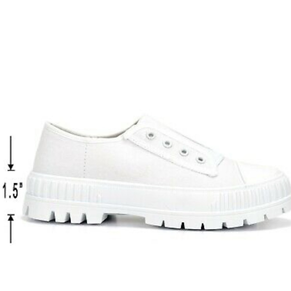 White canvas chunky sneaker - Picture 8 of 9